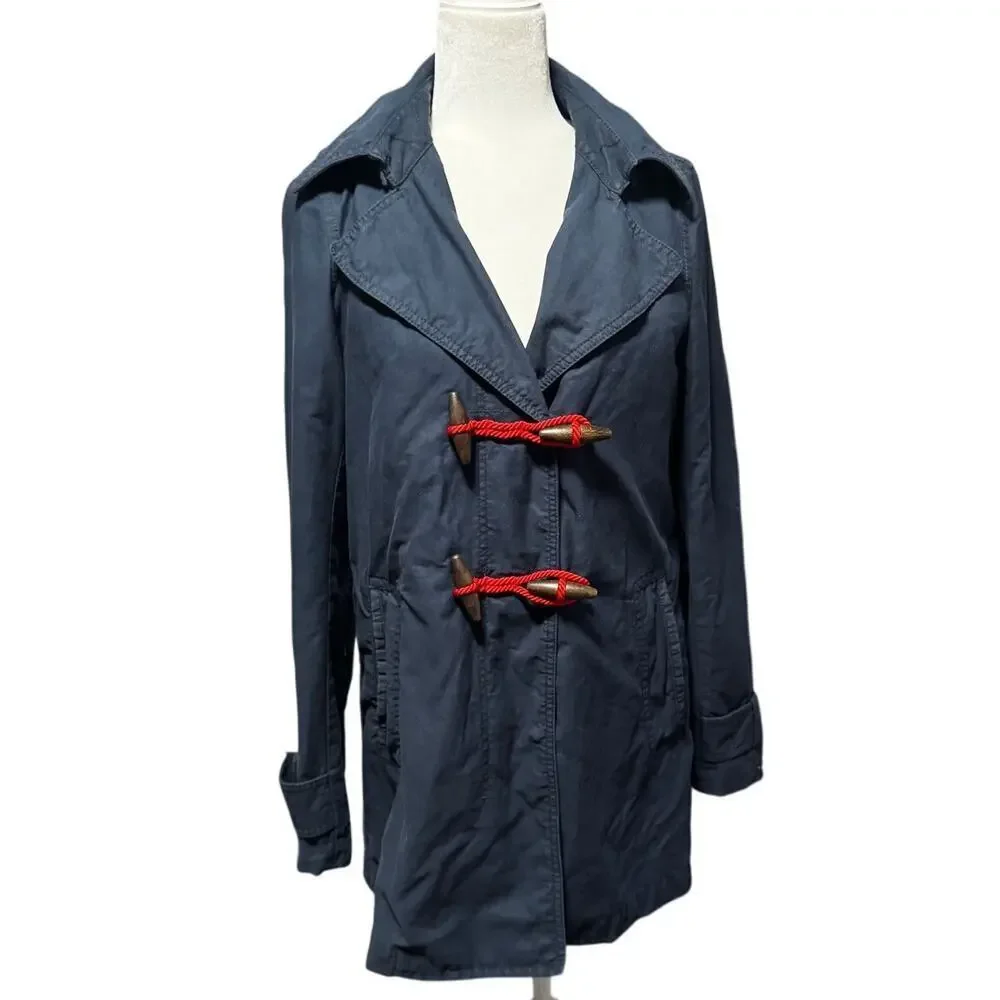 Tommy Hilfiger Navy Toggle Coat w/ Removable Lining & Hood Sz S Nautical Preppy